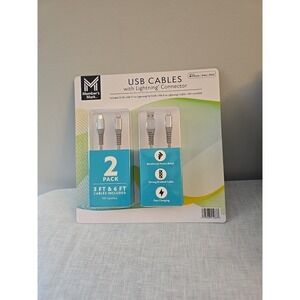 Member's Mark MFi Braided USB-C to Fast Charge Cable 2pk 3/6ft